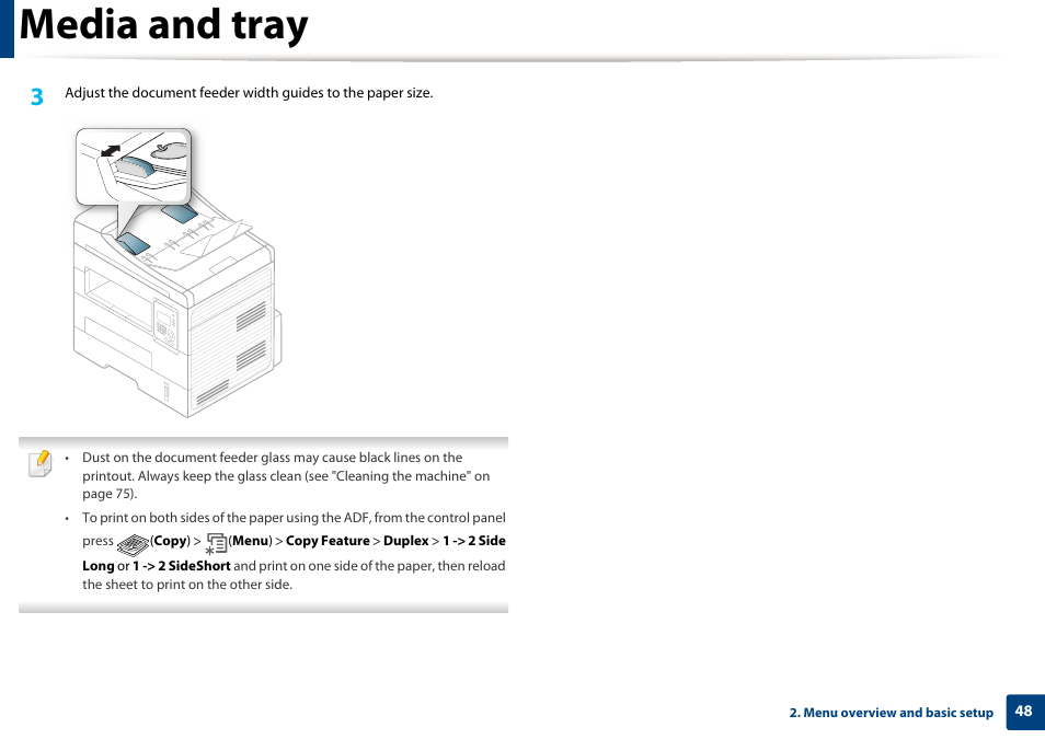 Media and tray | Dell B1265dfw  Multifunction Mono Laser Printer User Manual | Page 48 / 284