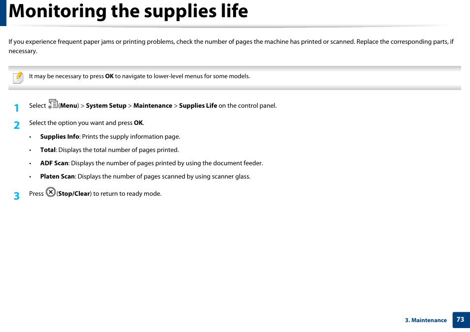 Monitoring the supplies life | Dell B1265dfw  Multifunction Mono Laser Printer User Manual | Page 73 / 284