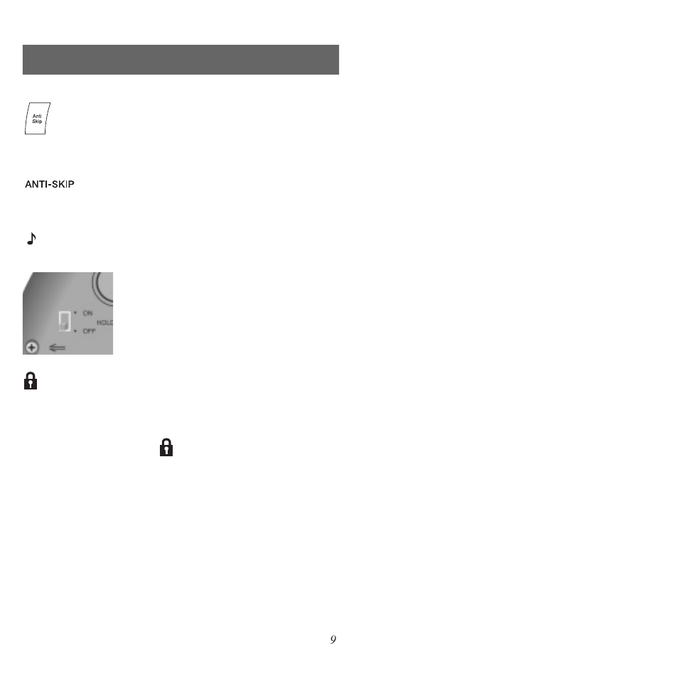 Anti-skip button, Hold | Bose PM-1 User Manual | Page 9 / 14