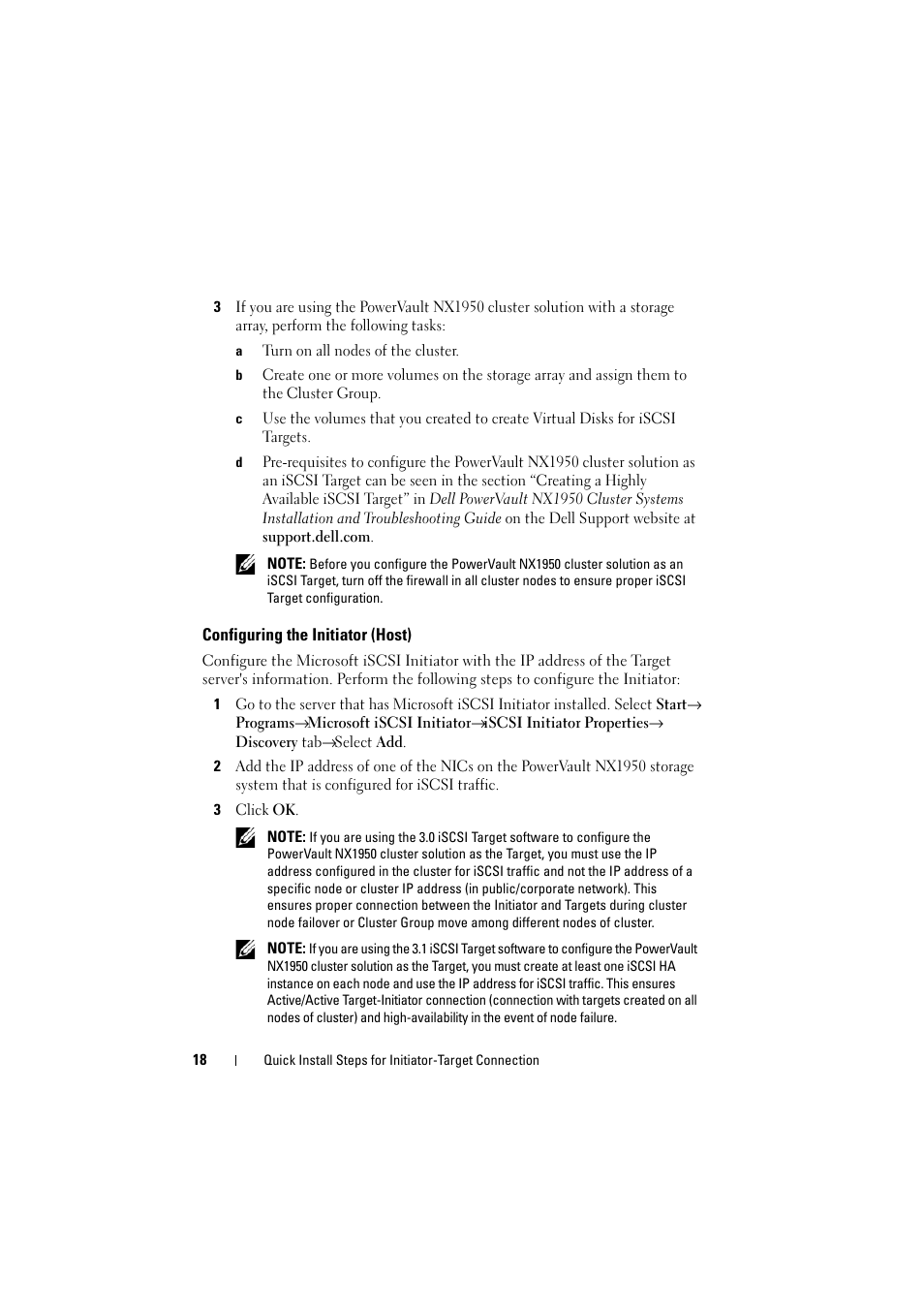 Configuring the initiator (host) | Dell PowerVault NX1950 User Manual | Page 18 / 70