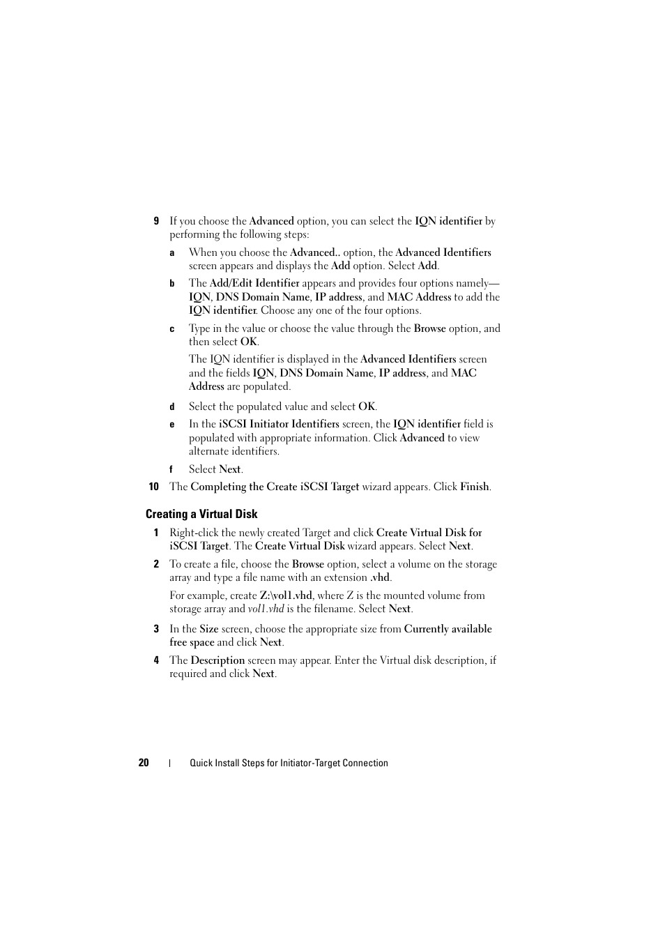 Creating a virtual disk | Dell PowerVault NX1950 User Manual | Page 20 / 70