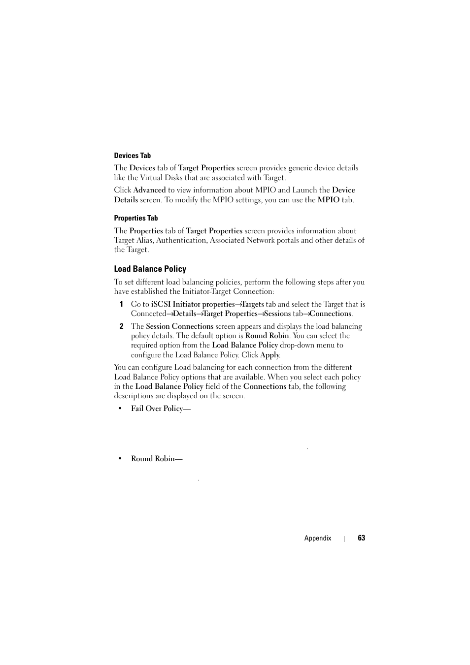 Load balance policy | Dell PowerVault NX1950 User Manual | Page 63 / 70