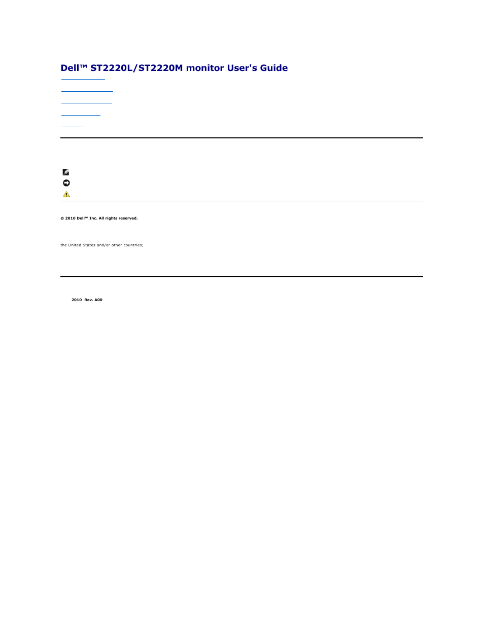 Dell ST2220L Monitor User Manual | 33 pages