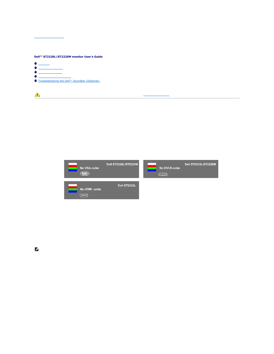 Solving problems, Self-test, Built-in diagnostics | Dell ST2220L Monitor User Manual | Page 30 / 33