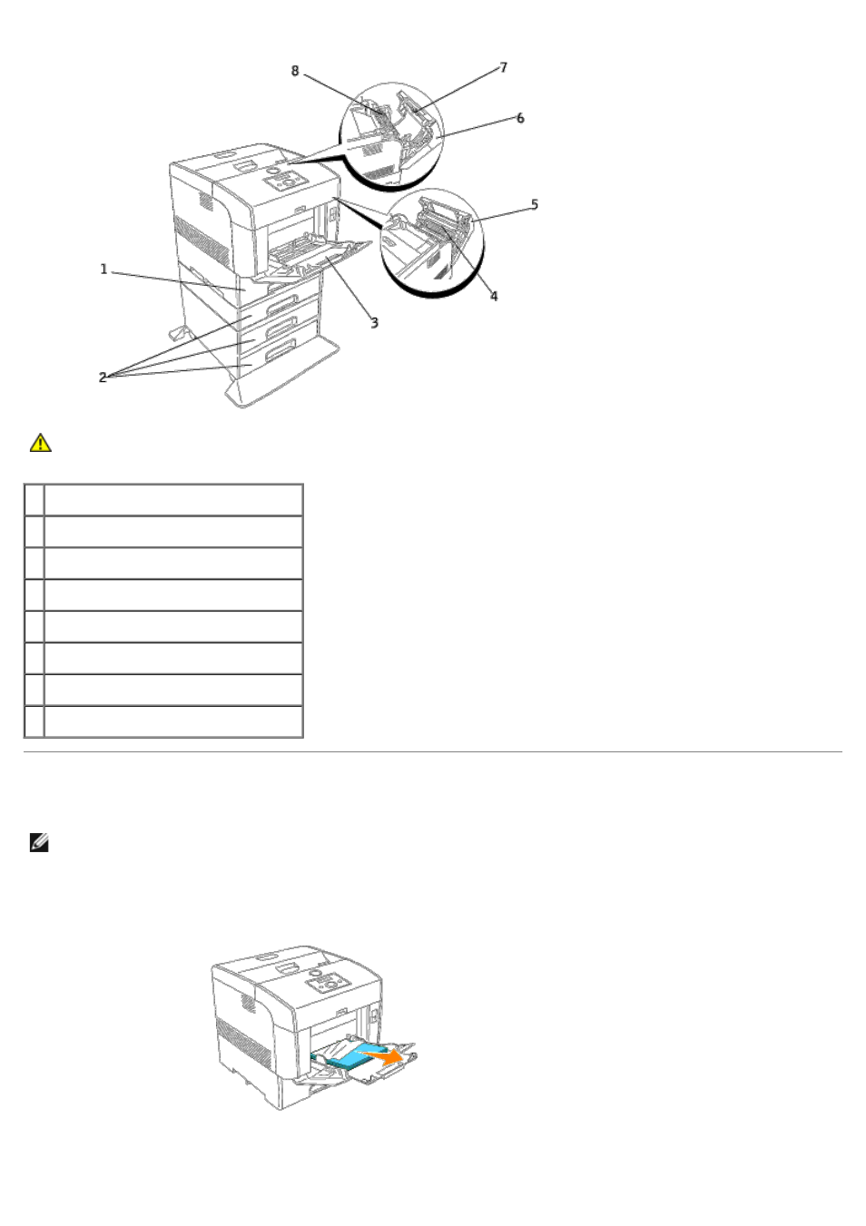 Removing print jams from the multipurpose feeder | Dell 5100cn Color Laser Printer User Manual | Page 144 / 298