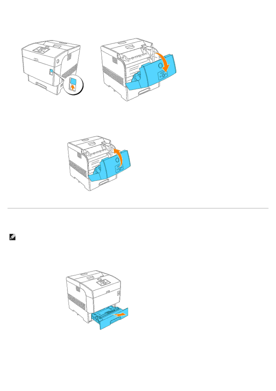 Removing print jams from the standard tray | Dell 5100cn Color Laser Printer User Manual | Page 145 / 298