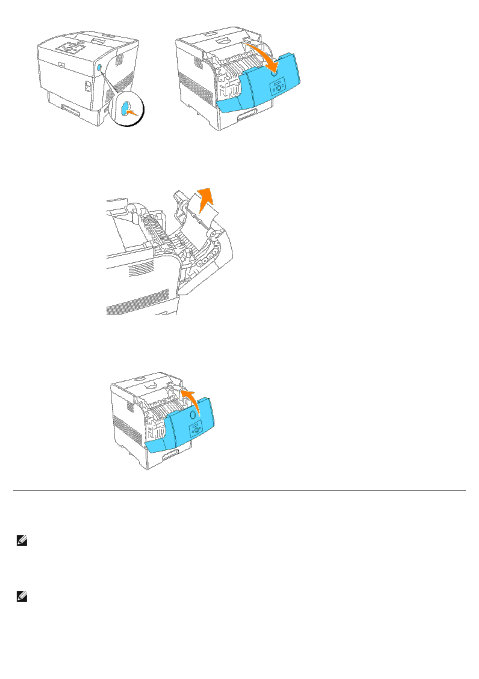 Removing print jams from the optional tray modules | Dell 5100cn Color Laser Printer User Manual | Page 153 / 298