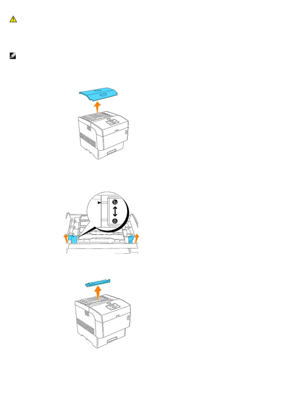 Removing the used toner cartridge, Installing the new toner cartridge | Dell 5100cn Color Laser Printer User Manual | Page 200 / 298