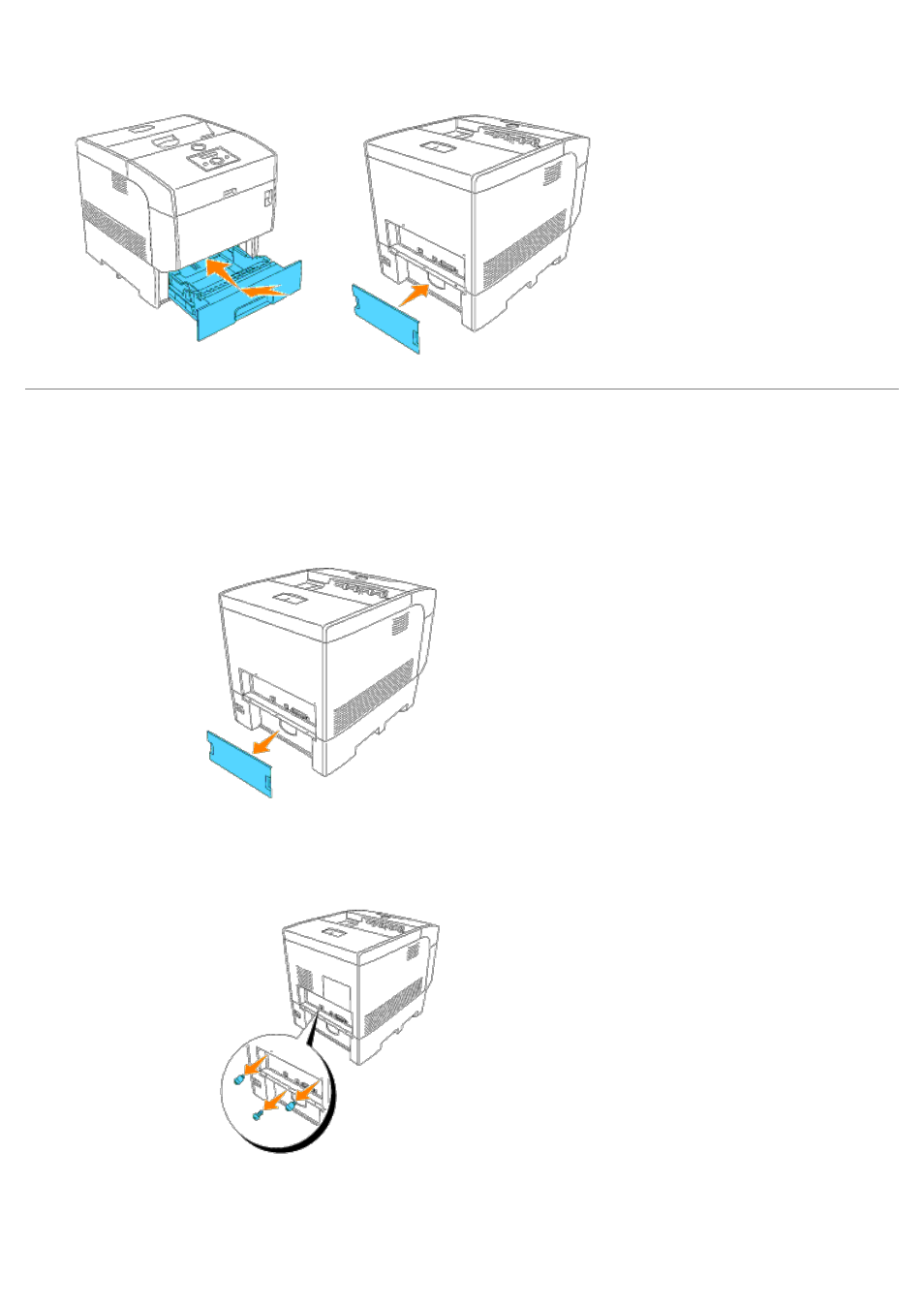 Removing the optional memory card | Dell 5100cn Color Laser Printer User Manual | Page 219 / 298