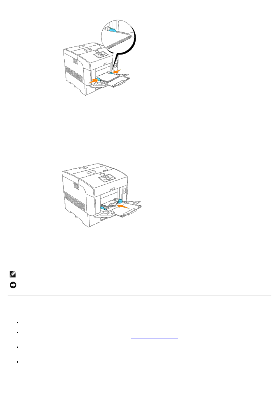 Using the multipurpose feeder, Loading envelopes | Dell 5100cn Color Laser Printer User Manual | Page 86 / 298