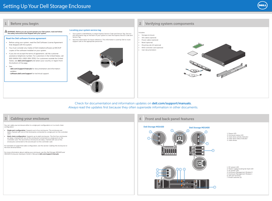 Dell Storage MD1420 User Manual | 2 pages