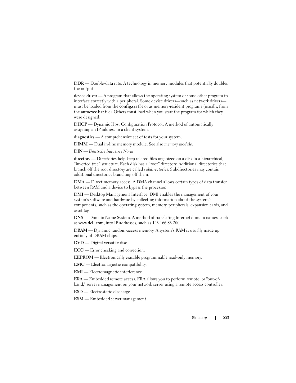 Dell PowerEdge M600 User Manual | Page 221 / 236