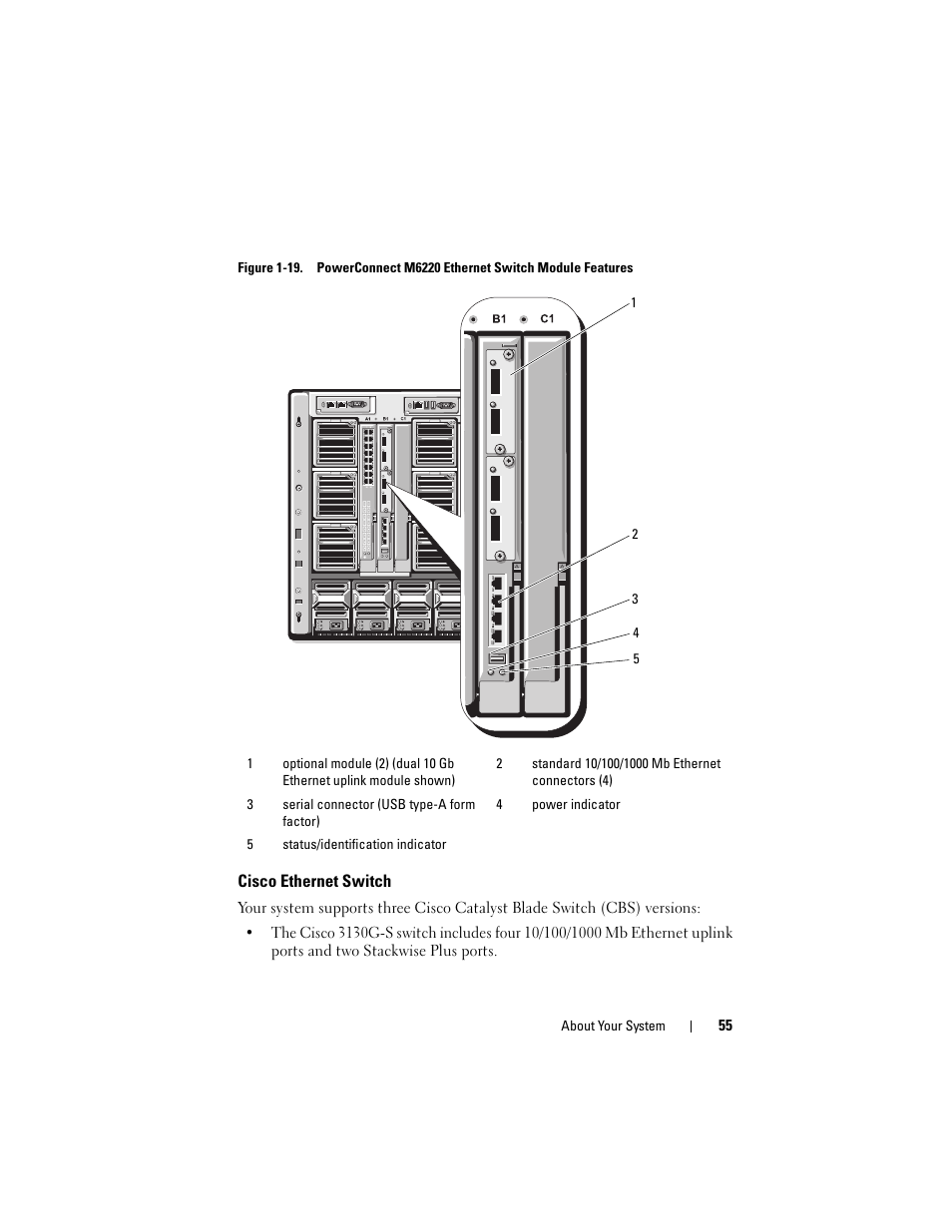 Cisco ethernet switch | Dell PowerEdge M600 User Manual | Page 55 / 236