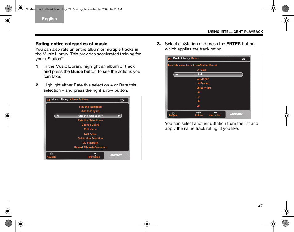 Bose uMusic + AM314482 User Manual | Page 23 / 32