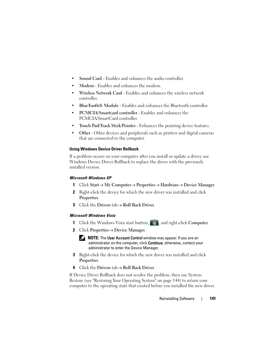 Dell Latitude D630C (Late 2008) User Manual | Page 141 / 218