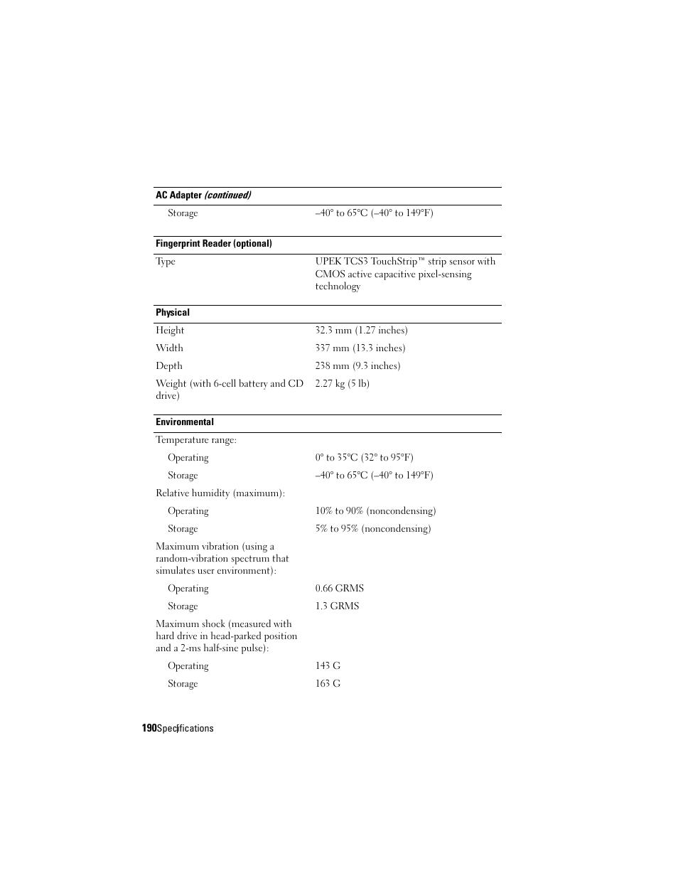 Dell Latitude D630C (Late 2008) User Manual | Page 190 / 218
