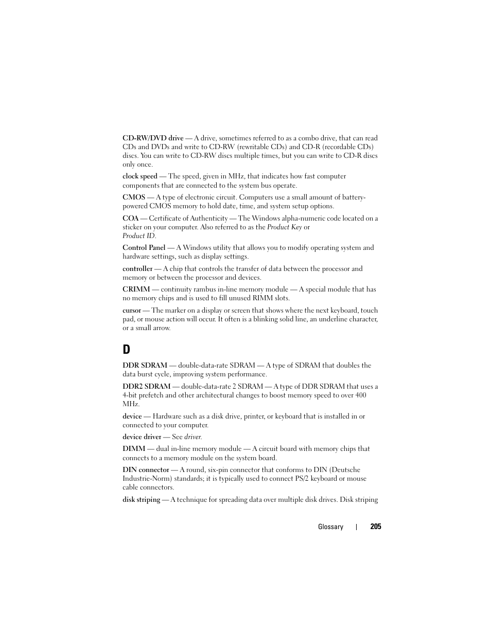 Dell Latitude D630C (Late 2008) User Manual | Page 205 / 218