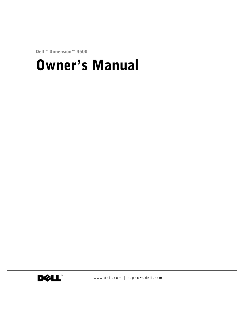 Dell Dimension 4500 User Manual | 142 pages