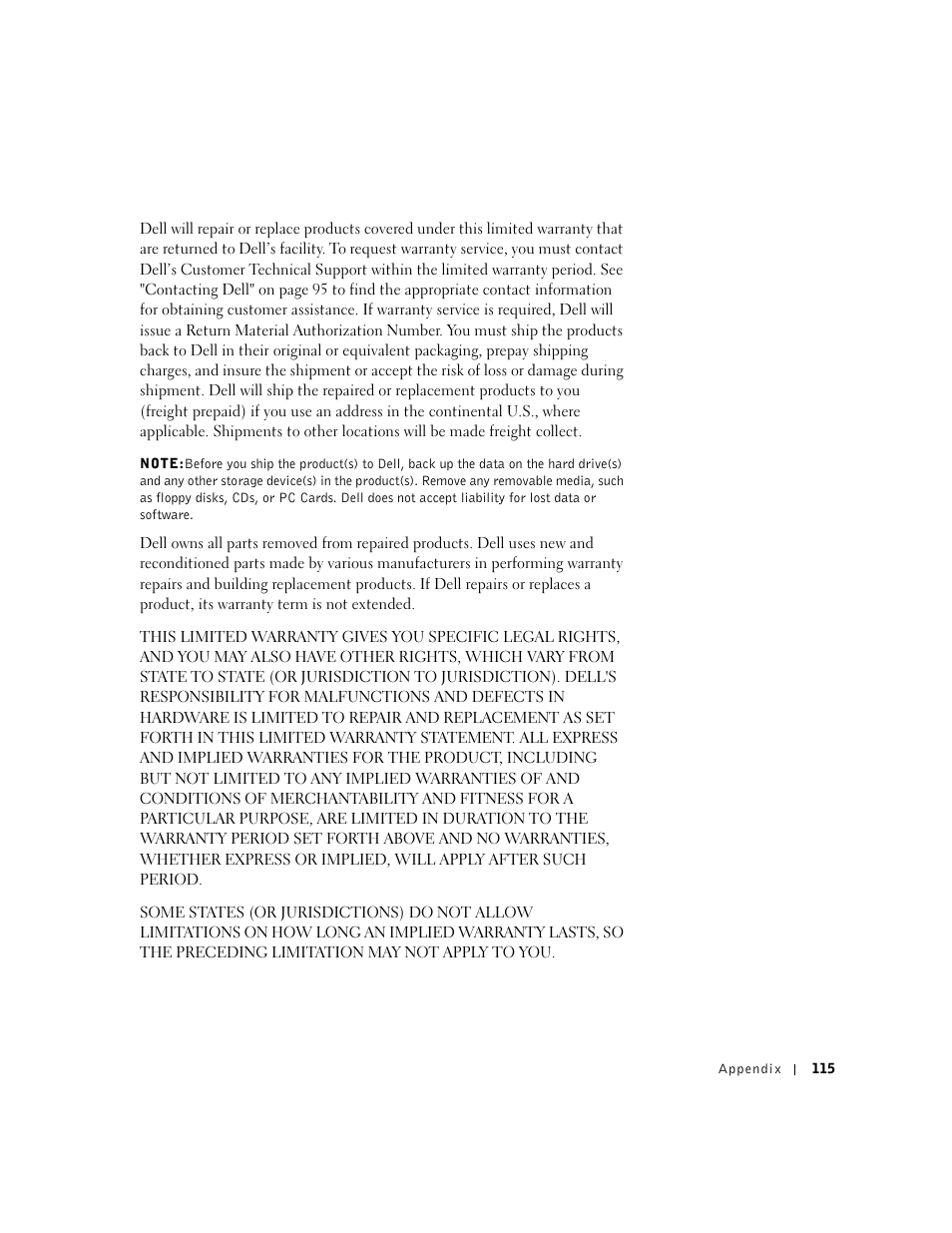 Dell Dimension 4500 User Manual | Page 115 / 142