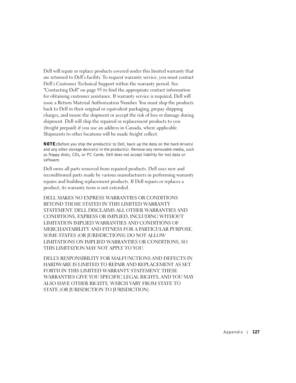 Dell Dimension 4500 User Manual | Page 127 / 142