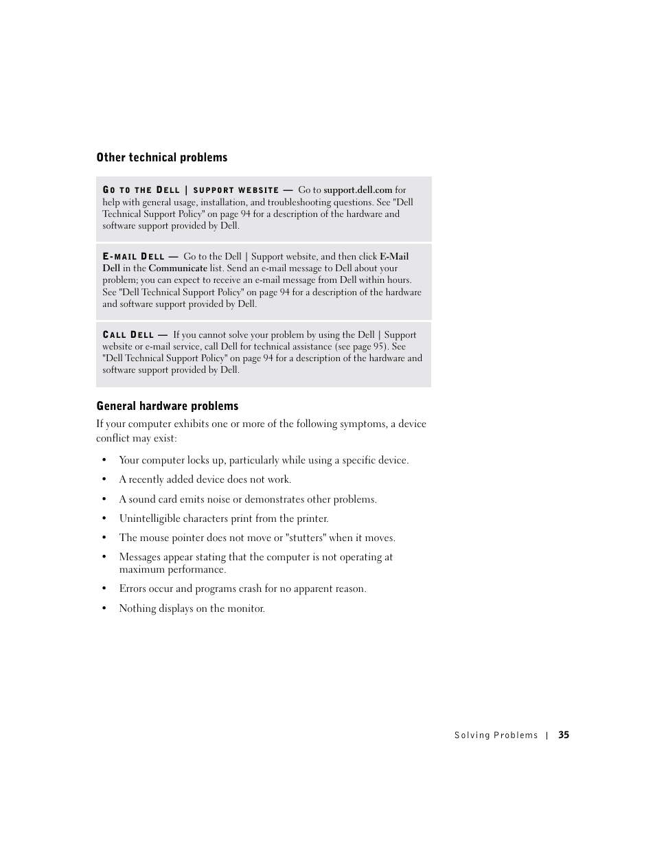 Dell Dimension 4500 User Manual | Page 35 / 142