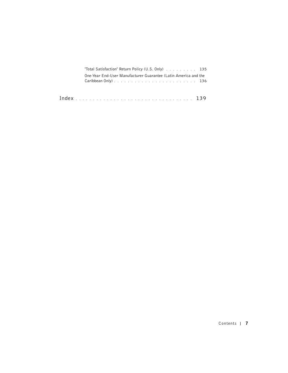 Index | Dell Dimension 4500 User Manual | Page 7 / 142