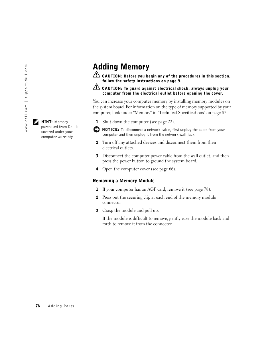 Dell Dimension 4500 User Manual | Page 76 / 142
