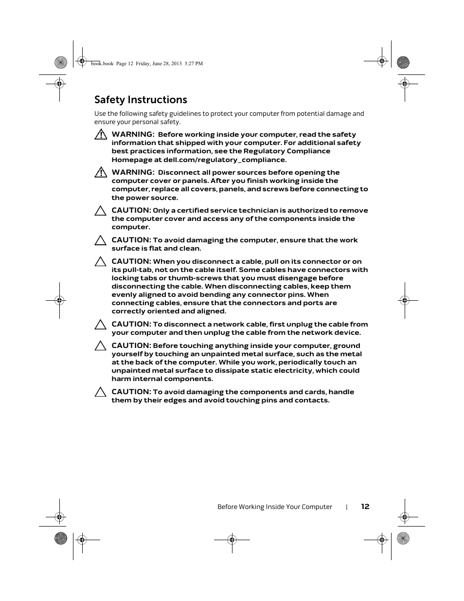 Safety instructions | Dell Alienware 17 (Mid 2013) User Manual | Page 12 / 128