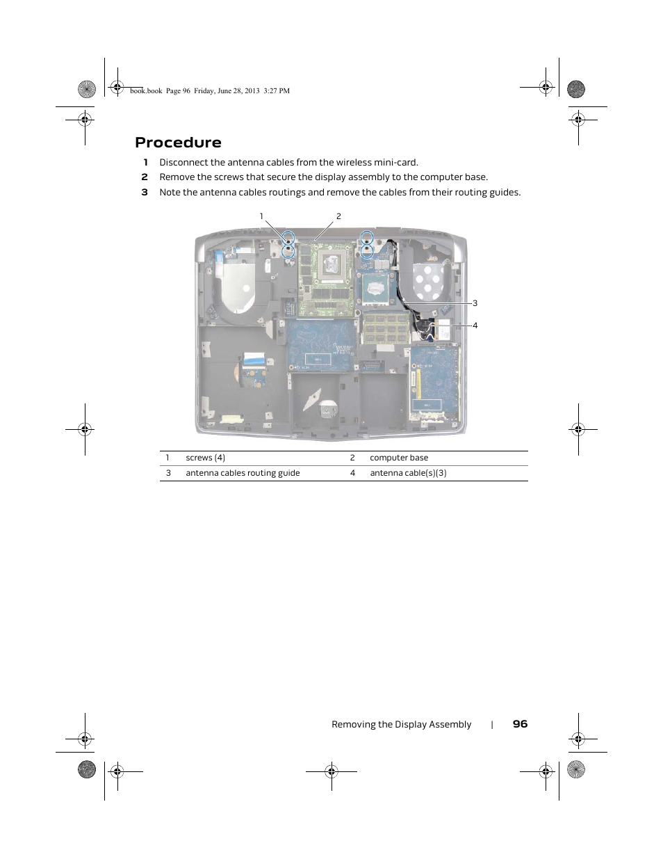 Procedure | Dell Alienware 17 (Mid 2013) User Manual | Page 96 / 128