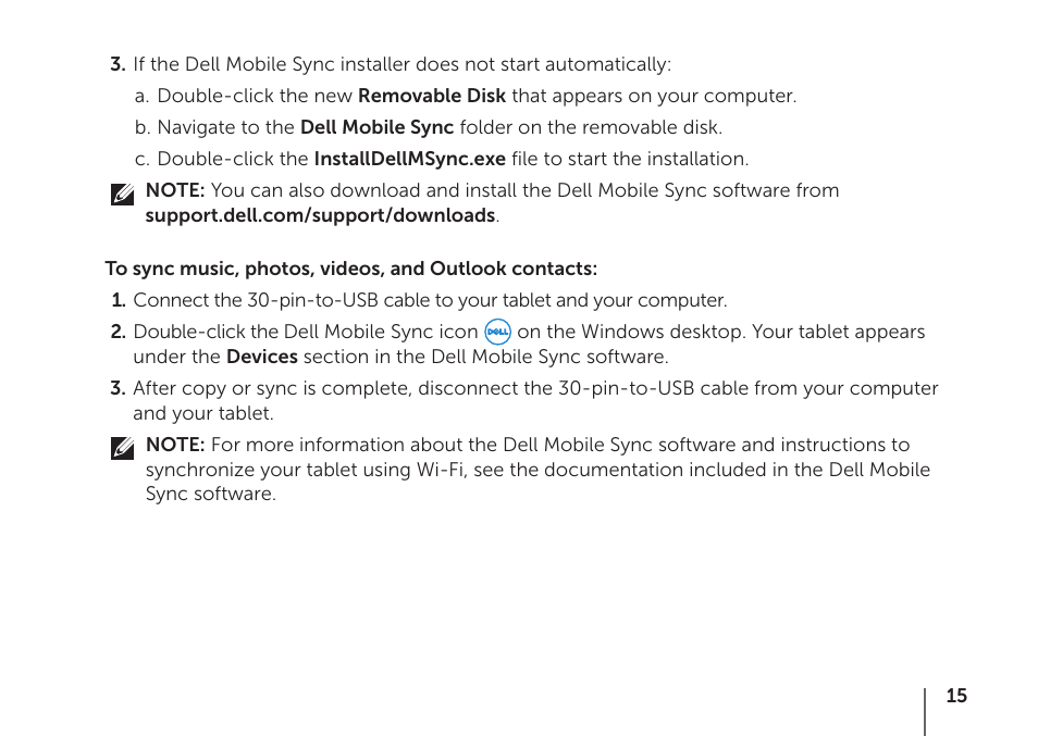 Dell Mobile Streak 7 User Manual | Page 15 / 16