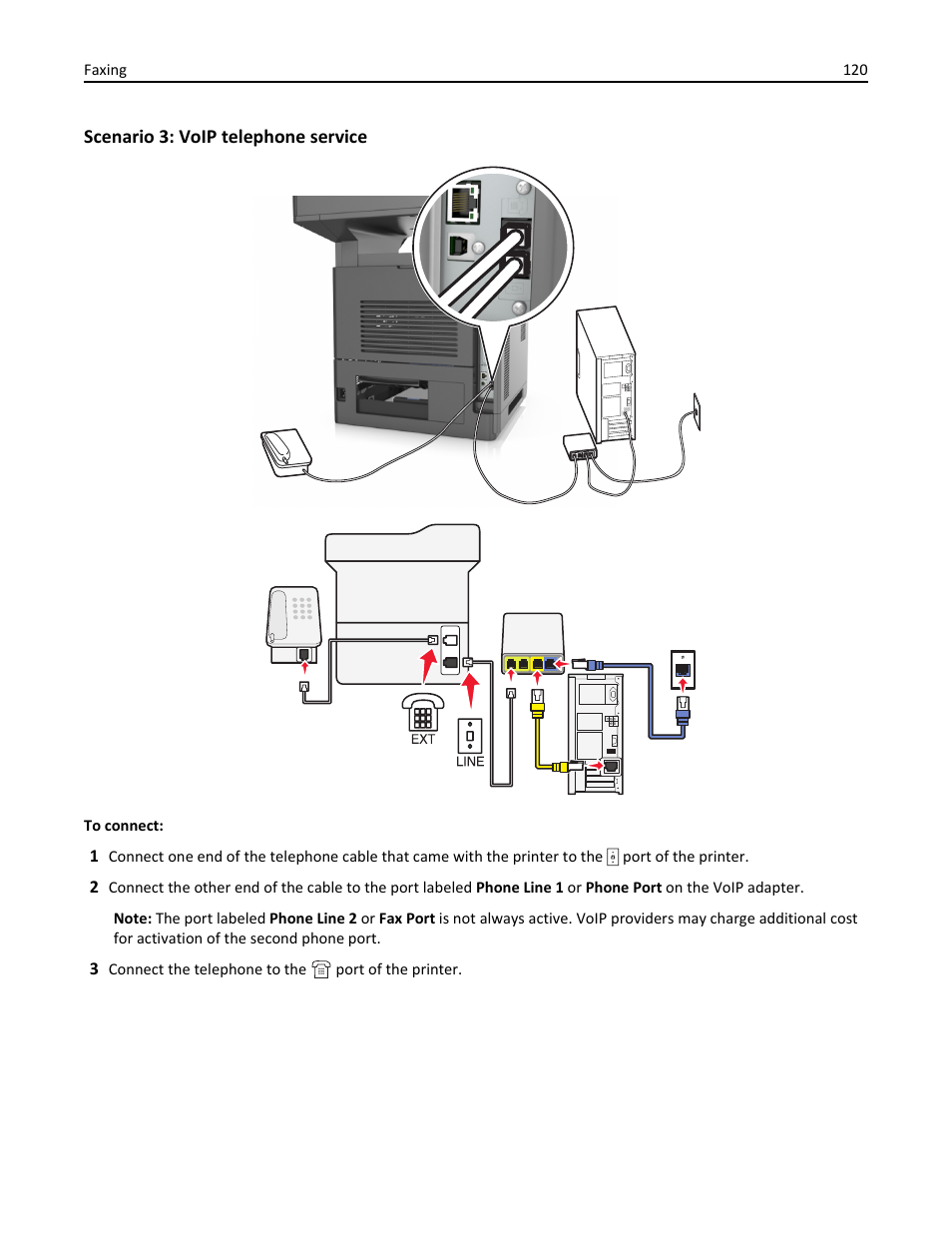 Scenario 3: voip telephone service | Dell B5465dnf Mono Laser Printer MFP User Manual | Page 120 / 342