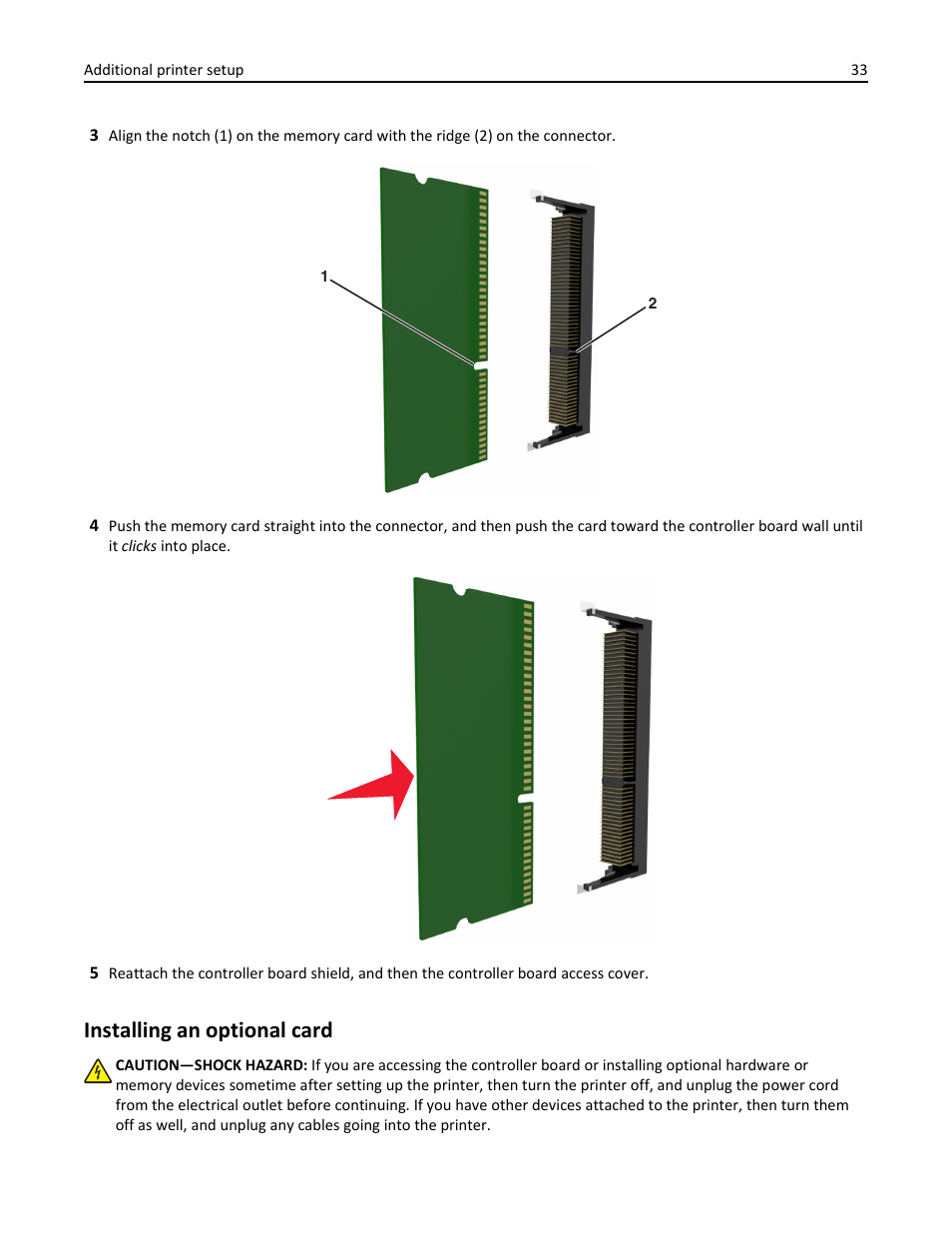 Installing an optional card | Dell B5465dnf Mono Laser Printer MFP User Manual | Page 33 / 342