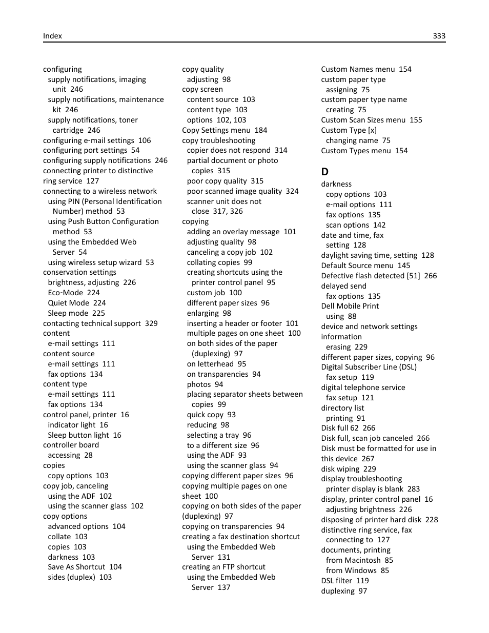 Dell B5465dnf Mono Laser Printer MFP User Manual | Page 333 / 342