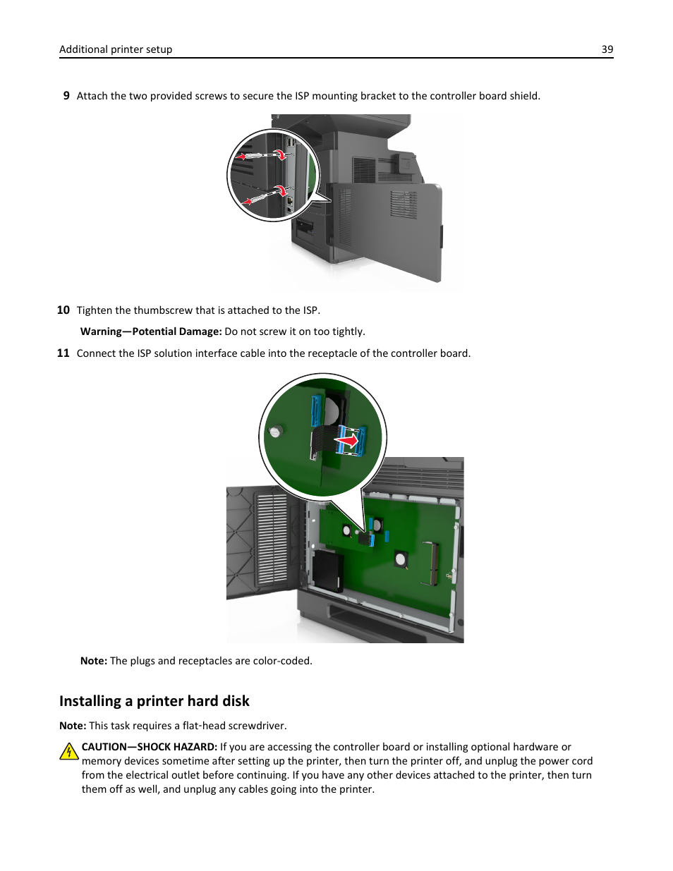 Installing a printer hard disk | Dell B5465dnf Mono Laser Printer MFP User Manual | Page 39 / 342