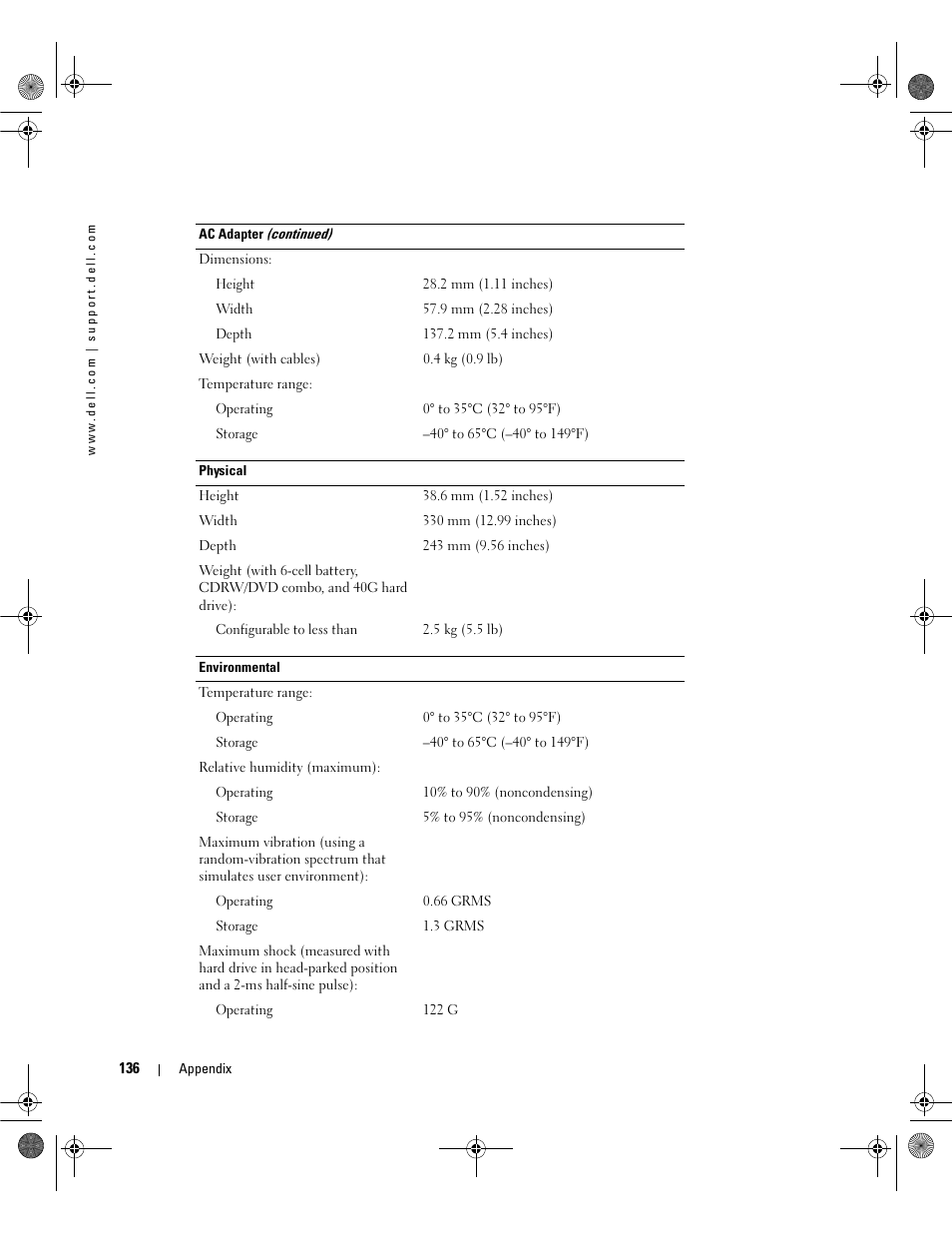 Dell Inspiron 630m User Manual | Page 136 / 180