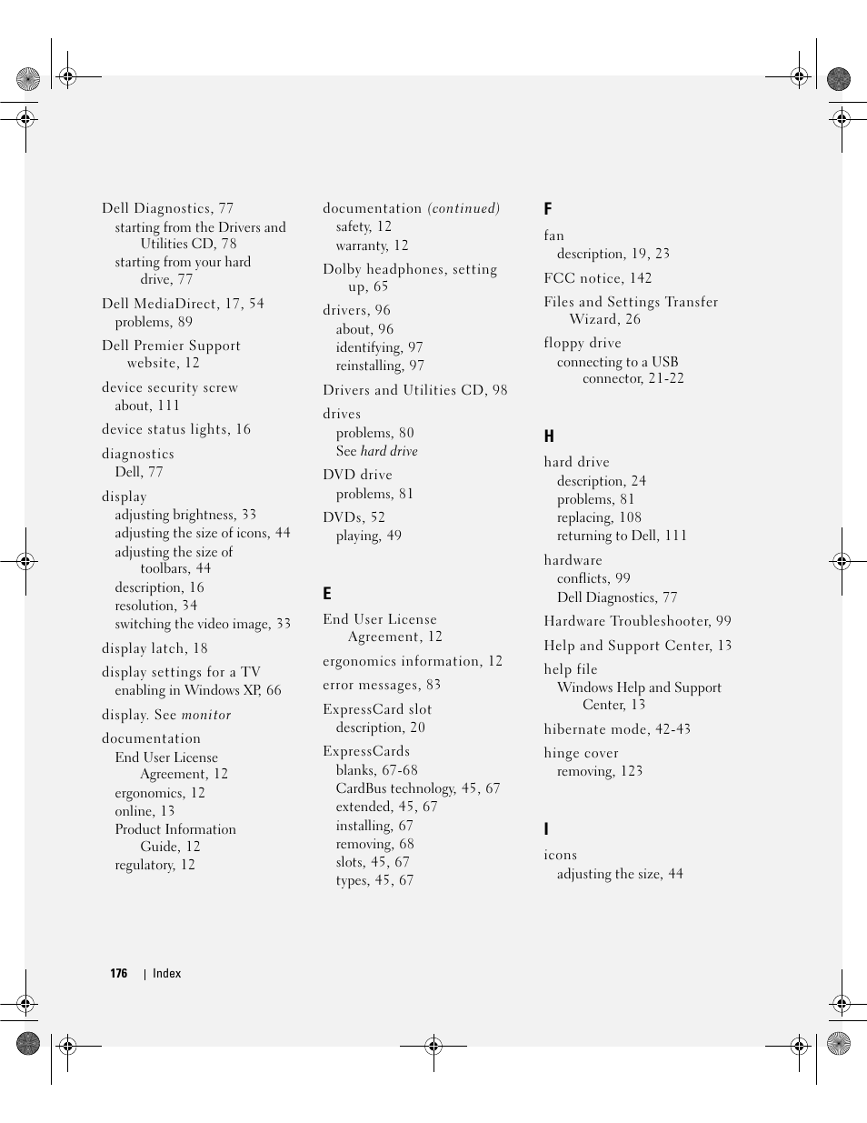 Dell Inspiron 630m User Manual | Page 176 / 180