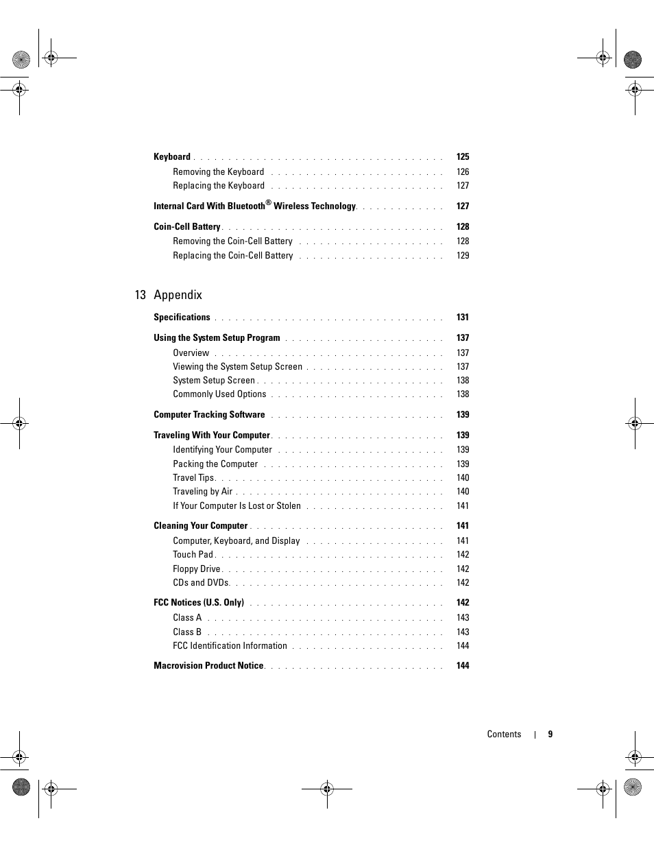 13 appendix | Dell Inspiron 630m User Manual | Page 9 / 180