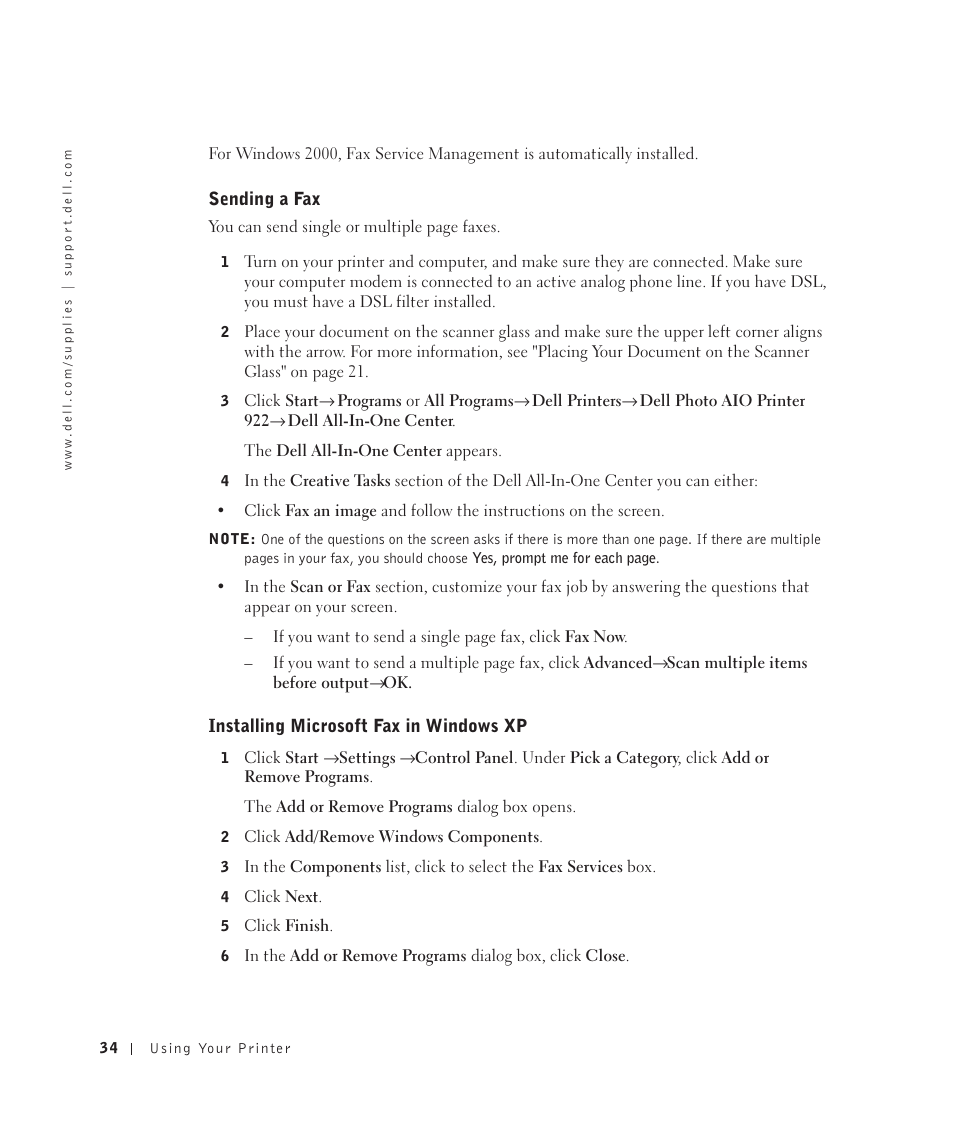 Dell 922 All In One Photo Printer User Manual | Page 34 / 108