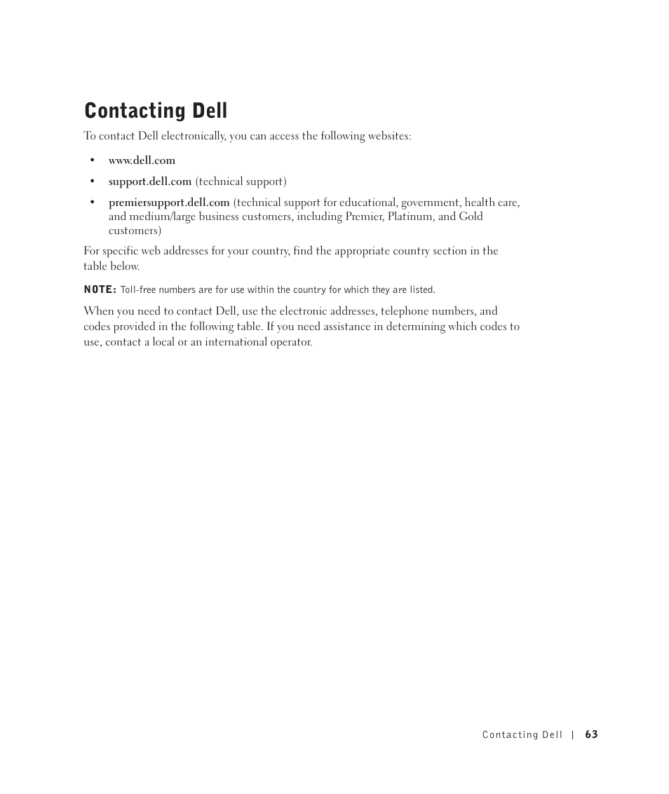 Contacting dell | Dell 922 All In One Photo Printer User Manual | Page 63 / 108
