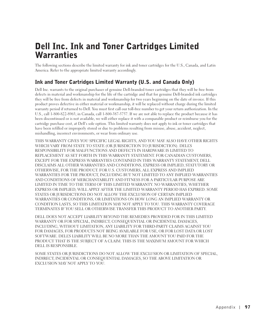 Dell 922 All In One Photo Printer User Manual | Page 97 / 108