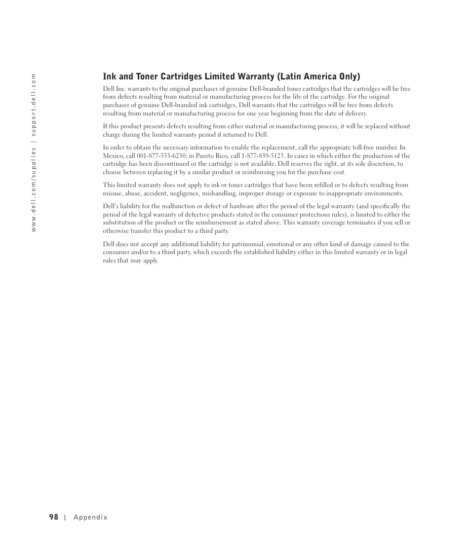 Dell 922 All In One Photo Printer User Manual | Page 98 / 108