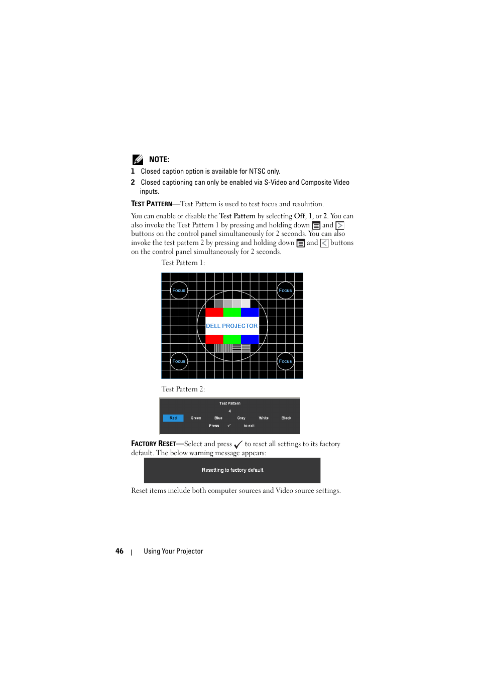 Dell 7700HD Projector User Manual | Page 46 / 122