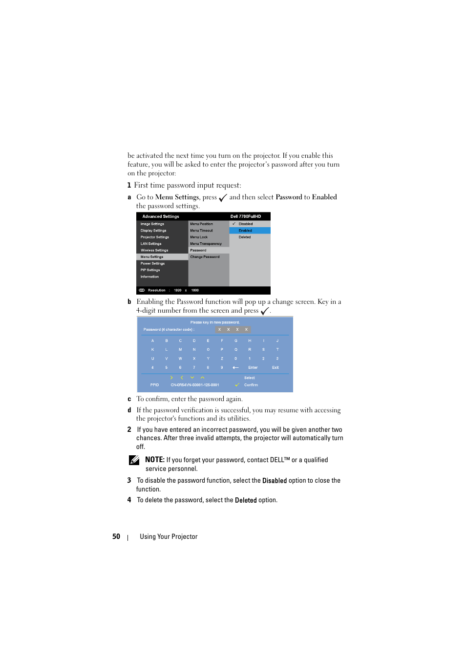 Dell 7700HD Projector User Manual | Page 50 / 122
