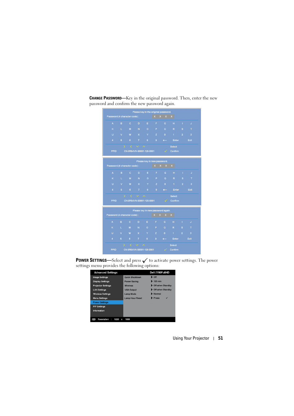 Dell 7700HD Projector User Manual | Page 51 / 122