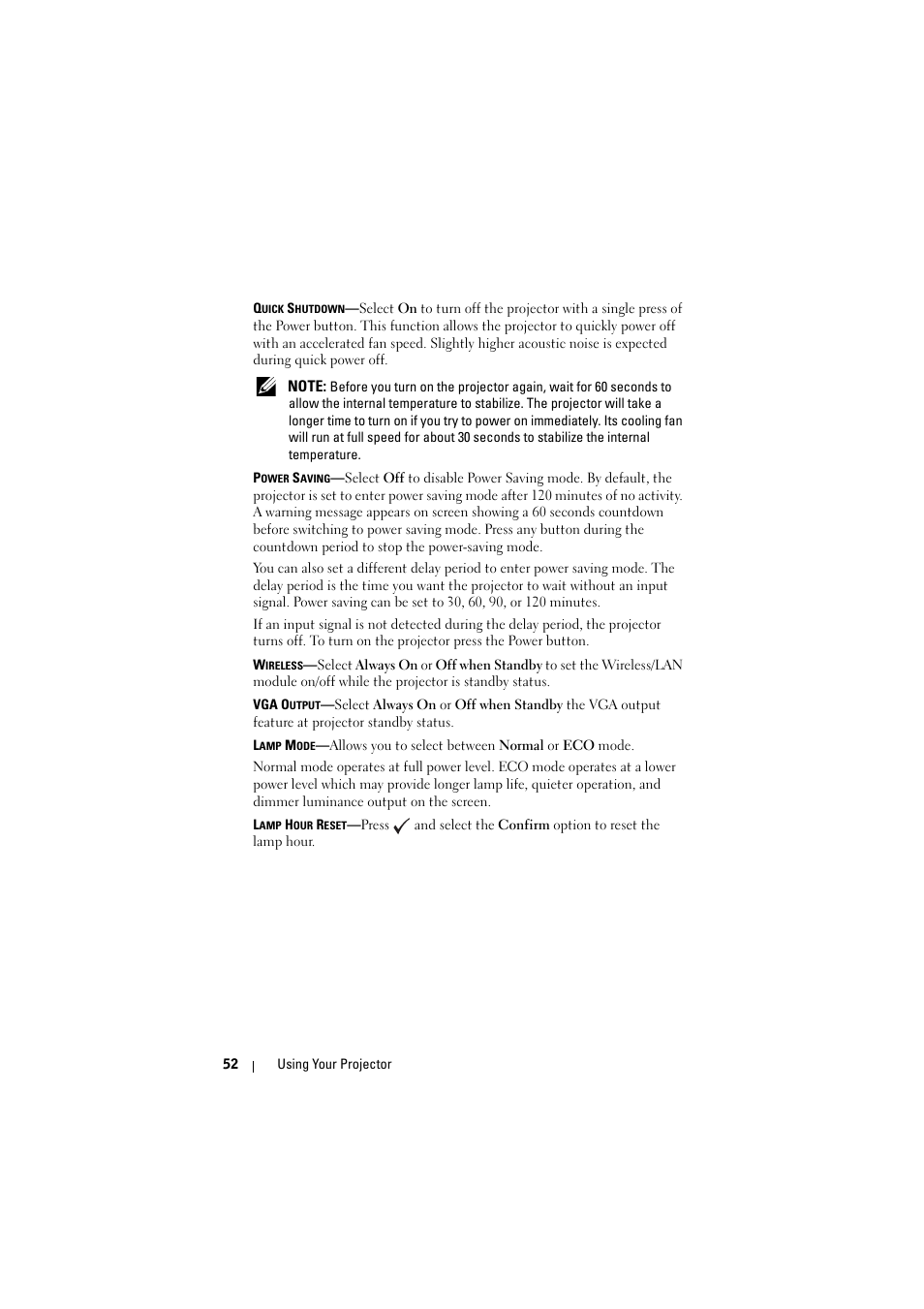 Dell 7700HD Projector User Manual | Page 52 / 122