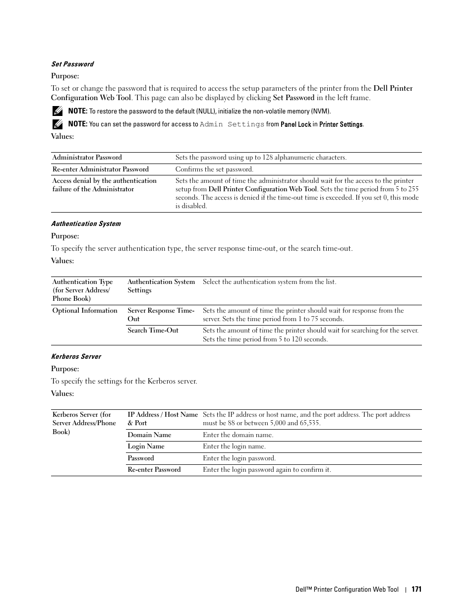 E "set password" for mo | Dell C2665dnf Color Laser Printer User Manual | Page 173 / 578