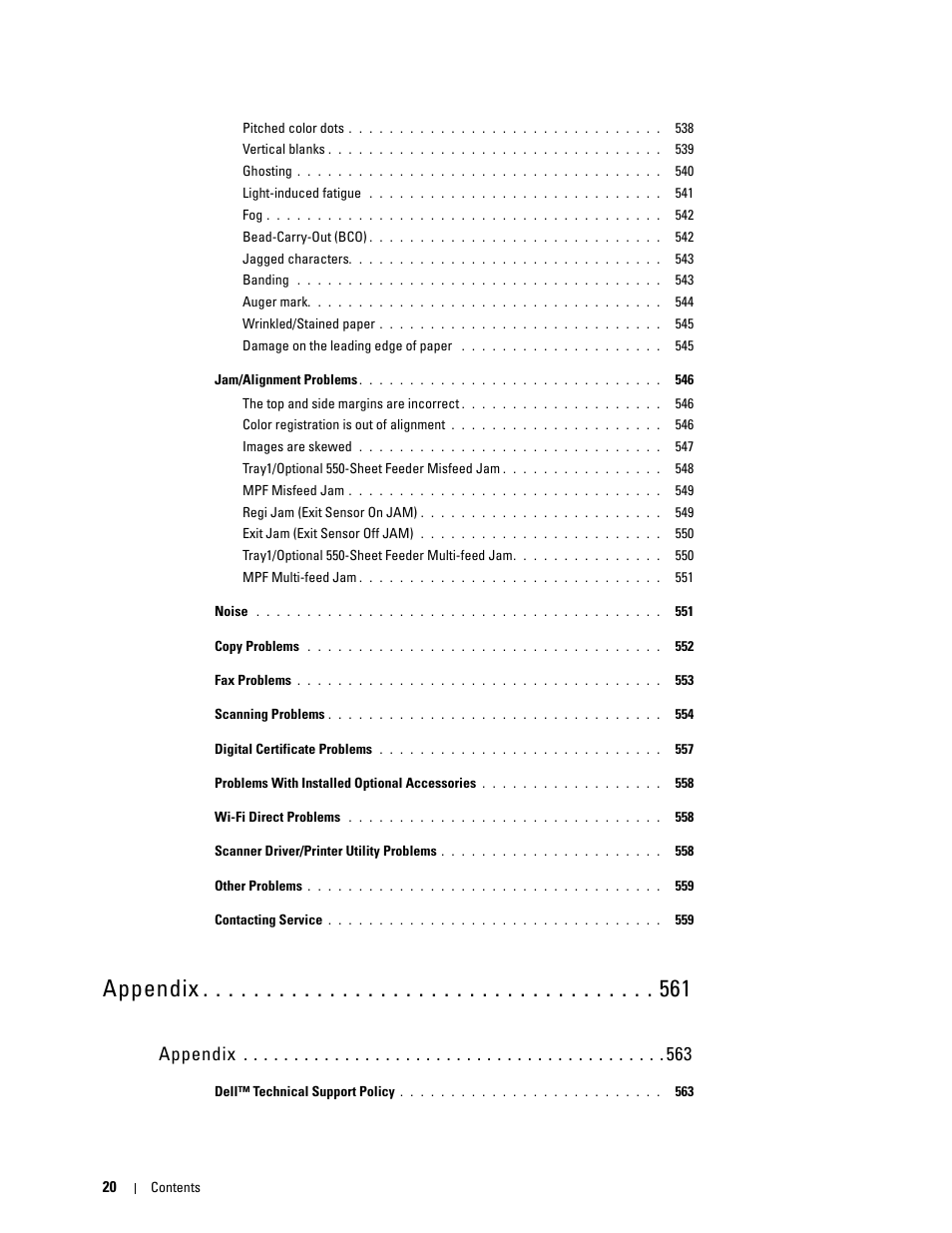 Appendix 563, Appendix | Dell C2665dnf Color Laser Printer User Manual | Page 22 / 578