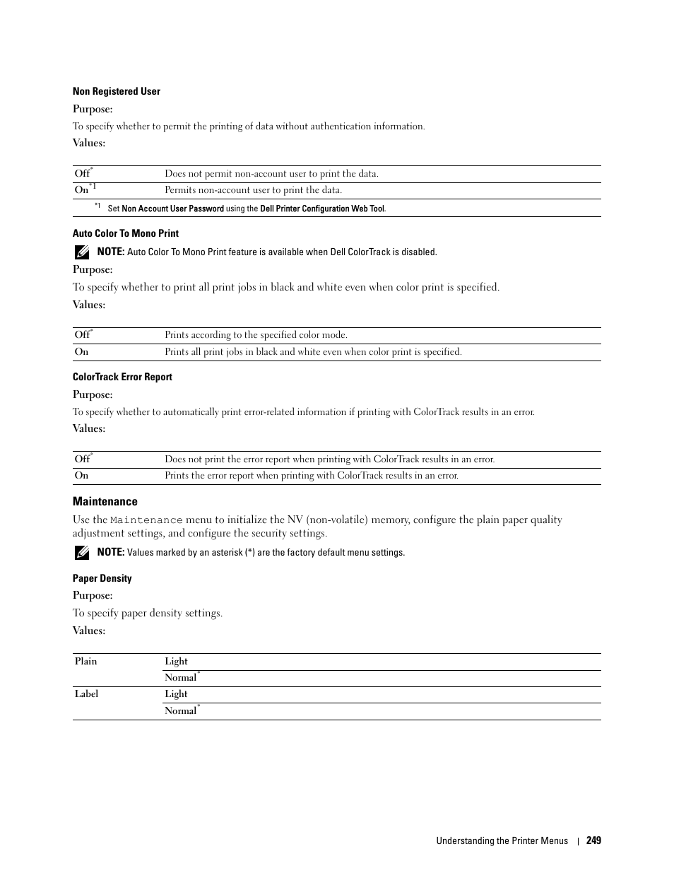 Maintenance | Dell C2665dnf Color Laser Printer User Manual | Page 251 / 578