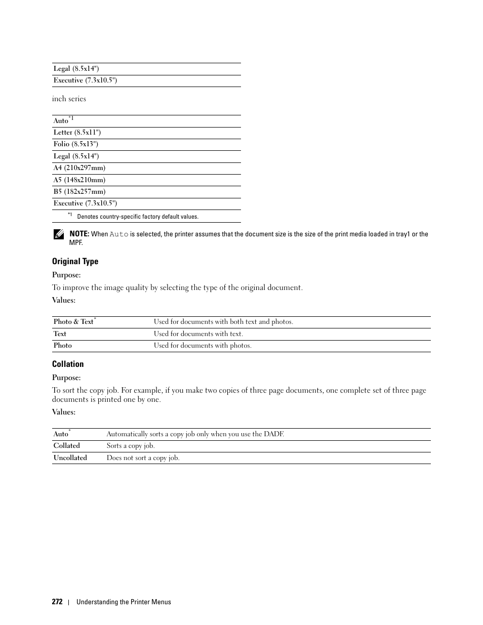 Original type, Collation | Dell C2665dnf Color Laser Printer User Manual | Page 274 / 578