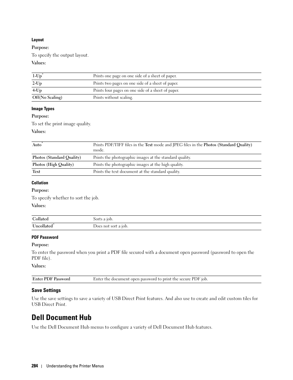 Save settings, Dell document hub | Dell C2665dnf Color Laser Printer User Manual | Page 286 / 578